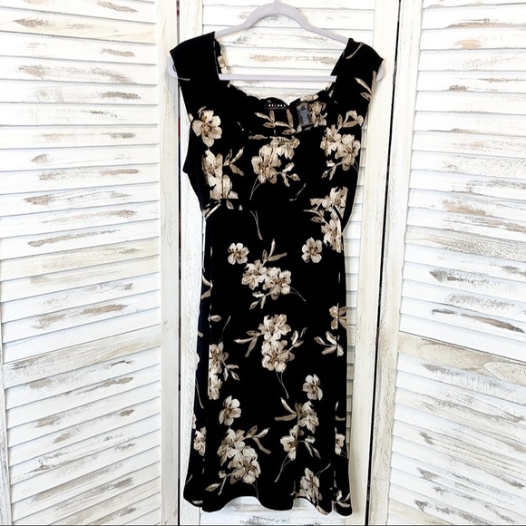 AXCESS LIZ CLAIBORNE | Floral Sleeveless Mini Dress Black - Picture 3 of 7